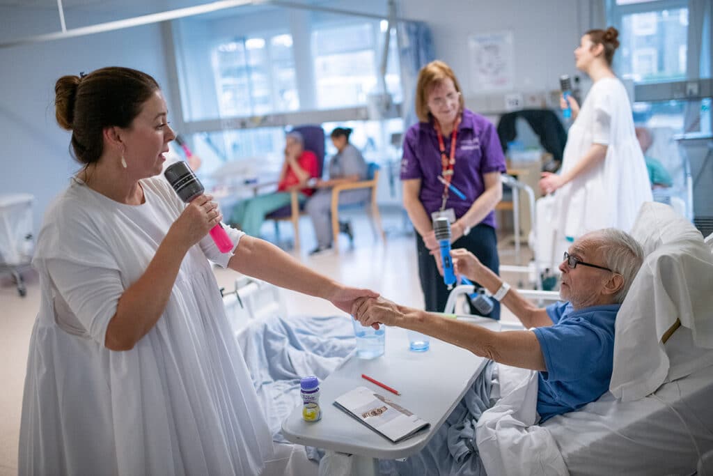The Original Spinners, an inclusive community dance company dance for Dementia Southmead Hospital, Bristol.